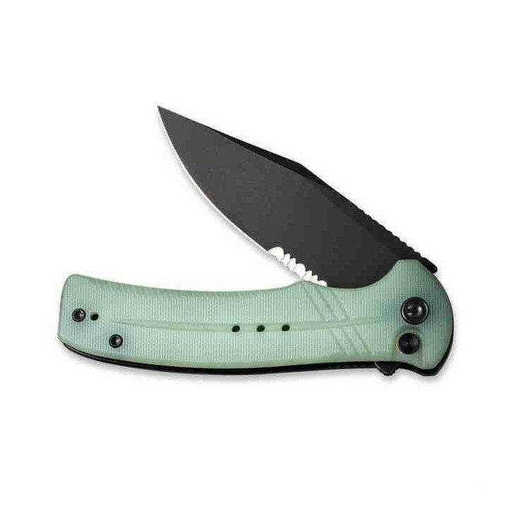 Couteau CIVIVI Cogent Jade Button Lock Manche G10 Lame Acier 14C28N Part Serr IKBS Clip CIVC20038E3 - Livraison Gratuite