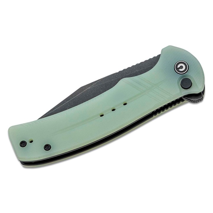 Couteau CIVIVI Cogent Jade Button Lock Manche G10 Lame Acier 14C28N Plain IKBS Clip CIVC20038D3 - Livraison Gratuite