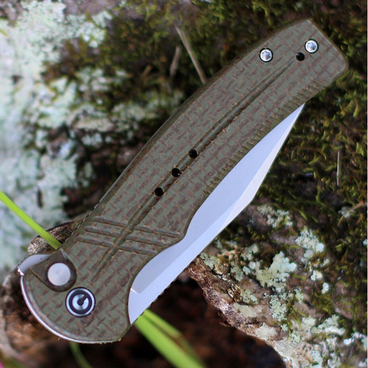 Couteau CIVIVI Cogent Green Button Lock Manche Micarta Lame Acier 14C28N IKBS Clip CIVC20038D5 - Livraison Gratuite