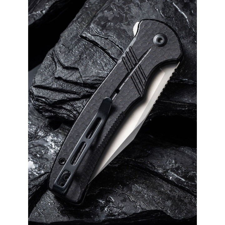 Couteau CIVIVI Cogent Coarse Button Lock Manche Micarta Lame Acier 14C28N IKBS Clip CIVC20038D7 - Livraison Gratuite