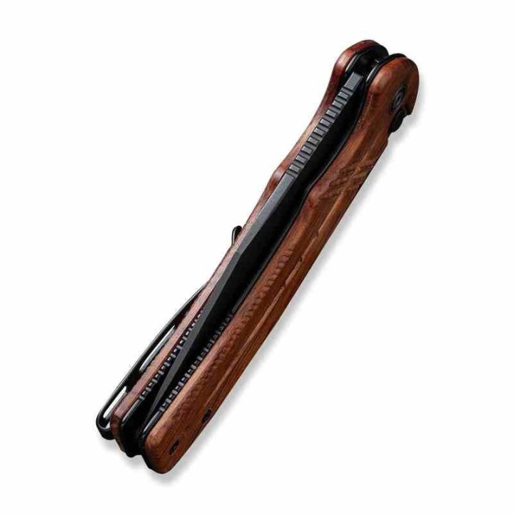 Couteau CIVIVI Cogent Guibourtia Button Lock Manche Bois Lame Acier 14C28N IKBS Clip CIVC20038D8 - Livraison Gratuite