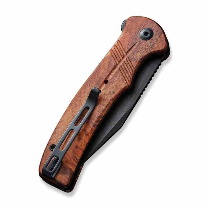 Couteau CIVIVI Cogent Guibourtia Button Lock Manche Bois Lame Acier 14C28N IKBS Clip CIVC20038D8 - Livraison Gratuite