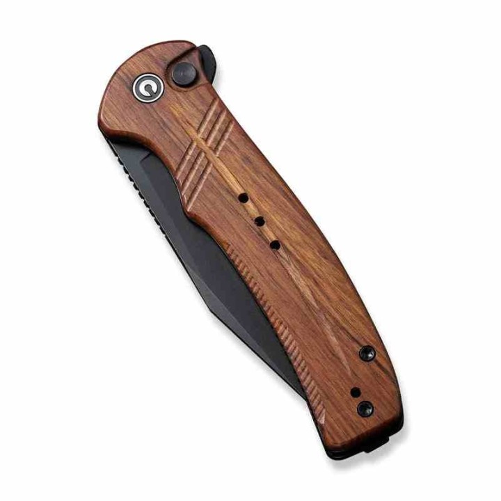 Couteau CIVIVI Cogent Guibourtia Button Lock Manche Bois Lame Acier 14C28N IKBS Clip CIVC20038D8 - Livraison Gratuite