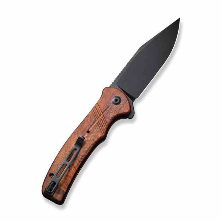 Couteau CIVIVI Cogent Guibourtia Button Lock Manche Bois Lame Acier 14C28N IKBS Clip CIVC20038D8 - Livraison Gratuite