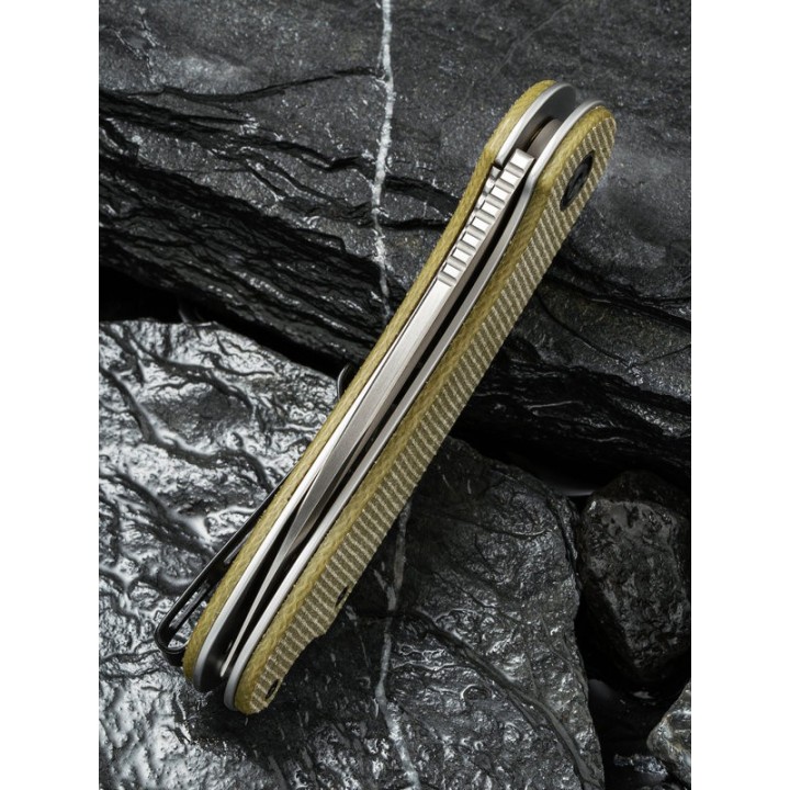 Couteau Civivi Elementum Green Lame Acier D2 Manche Micarta Linerlock Clip CIVC907S - Livraison Gratuite