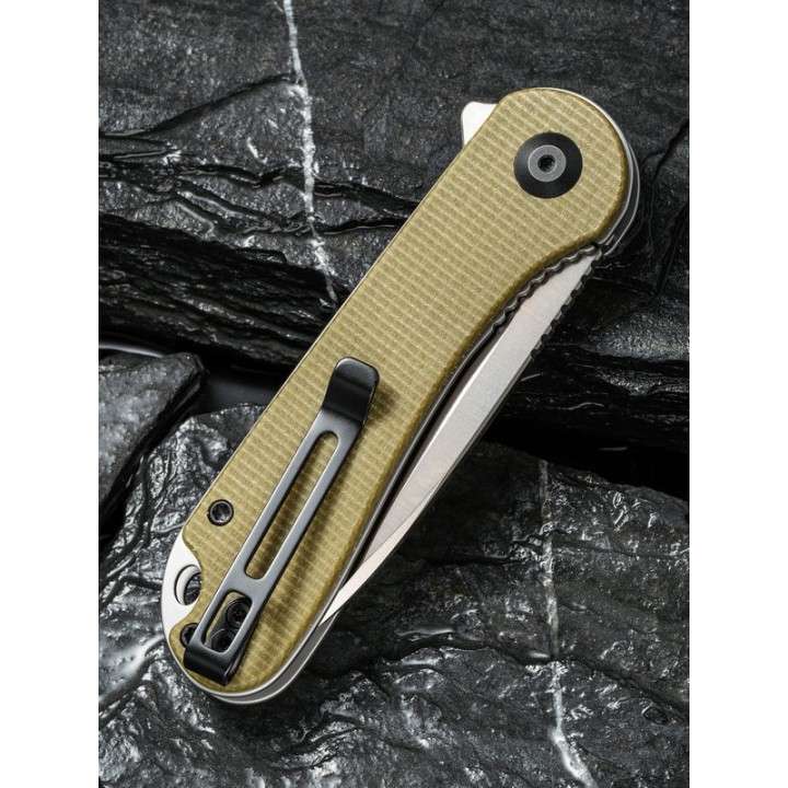 Couteau Civivi Elementum Green Lame Acier D2 Manche Micarta Linerlock Clip CIVC907S - Livraison Gratuite