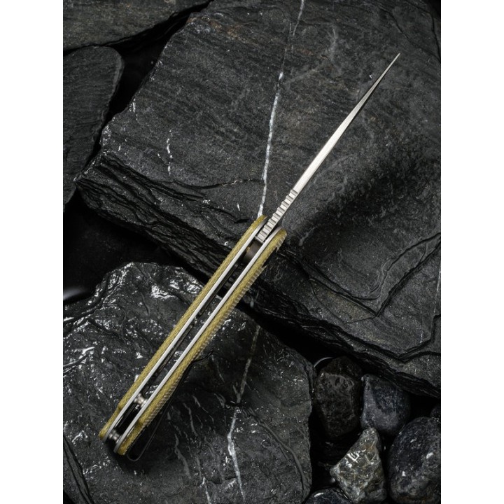 Couteau Civivi Elementum Green Lame Acier D2 Manche Micarta Linerlock Clip CIVC907S - Livraison Gratuite