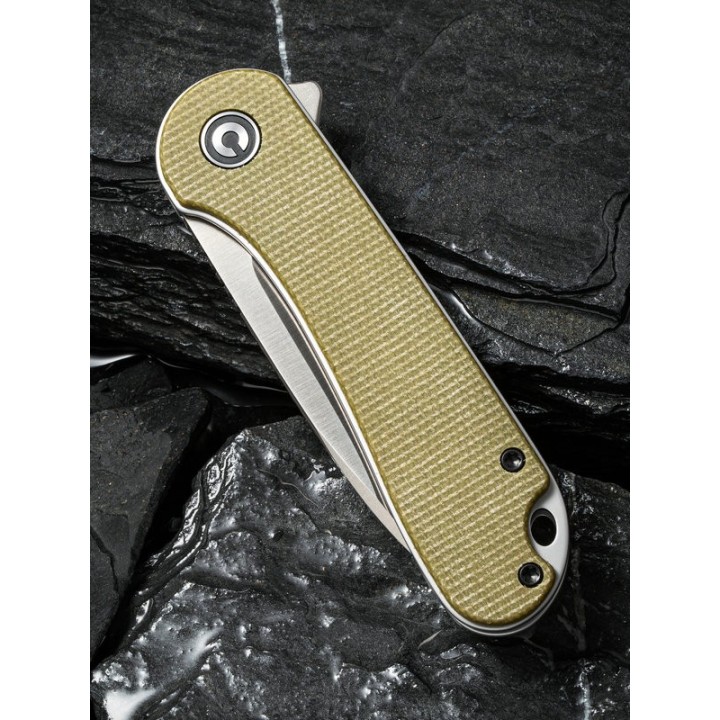 Couteau Civivi Elementum Green Lame Acier D2 Manche Micarta Linerlock Clip CIVC907S - Livraison Gratuite