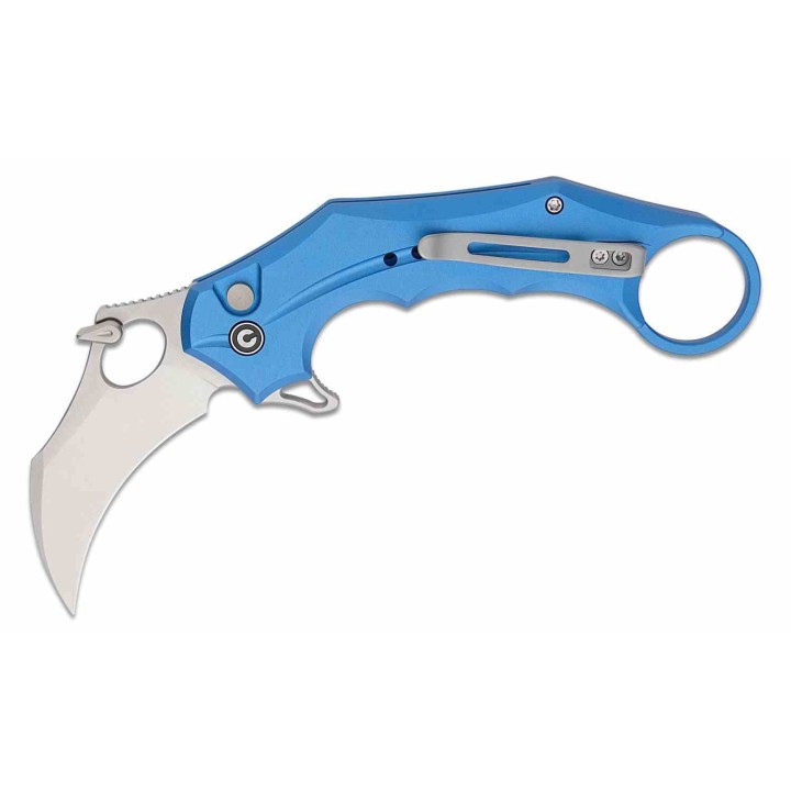 Couteau CIVIVI Incisor II Blue Karambit Lame Acier Nitro-V Manche Alum IKBS Button Lock Clip CIVC16016B2 - Livraison Gratuite