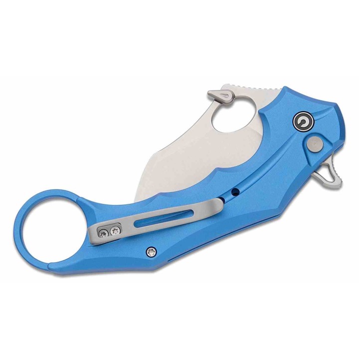 Couteau CIVIVI Incisor II Blue Karambit Lame Acier Nitro-V Manche Alum IKBS Button Lock Clip CIVC16016B2 - Livraison Gratuite