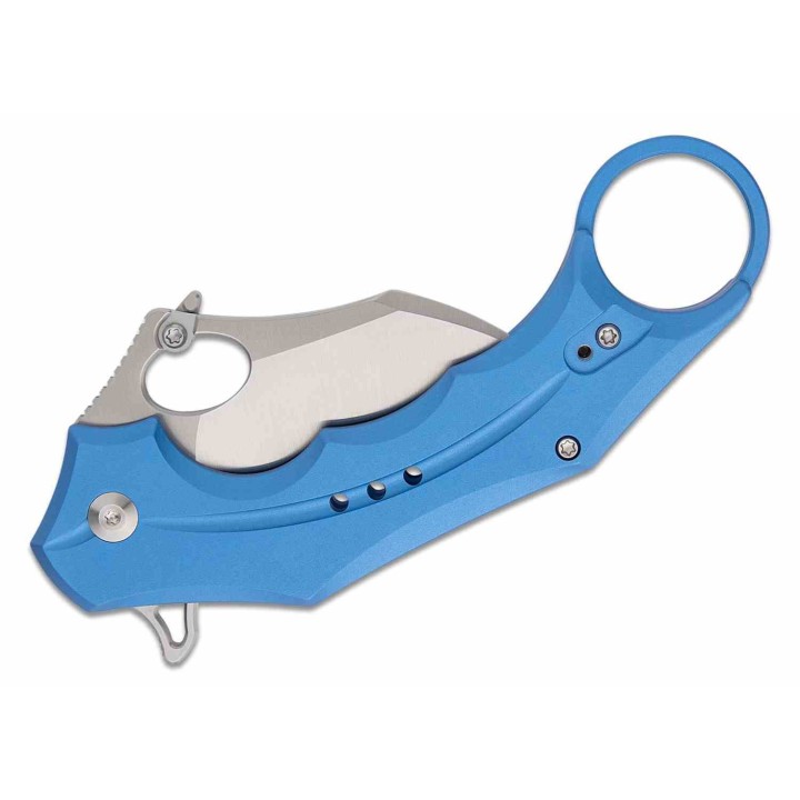 Couteau CIVIVI Incisor II Blue Karambit Lame Acier Nitro-V Manche Alum IKBS Button Lock Clip CIVC16016B2 - Livraison Gratuite