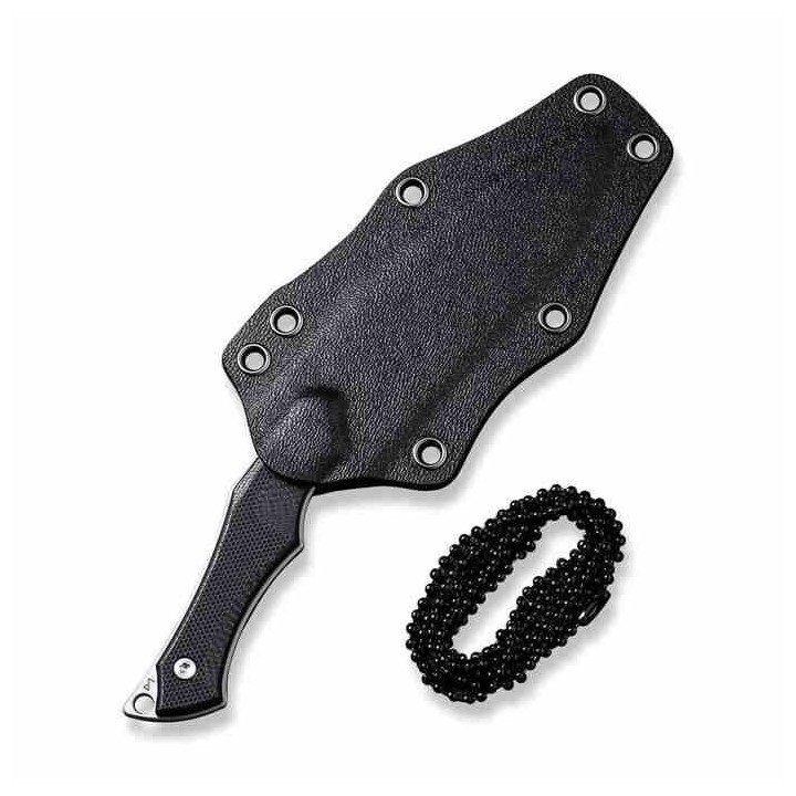 Couteau de Cou CIVIVI Vaquita II Black Lame Kukri Acier Nitro-V Manche G10 Etui Kydex CIVC047C1 - Livraison Gratuite