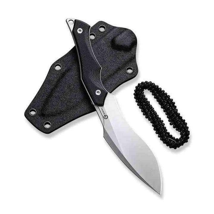 Couteau de Cou CIVIVI Vaquita II Black Lame Kukri Acier Nitro-V Manche G10 Etui Kydex CIVC047C1 - Livraison Gratuite