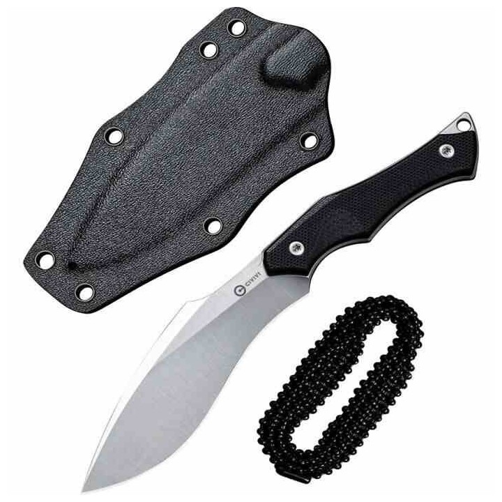 Couteau de Cou CIVIVI Vaquita II Black Lame Kukri Acier Nitro-V Manche G10 Etui Kydex CIVC047C1 - Livraison Gratuite