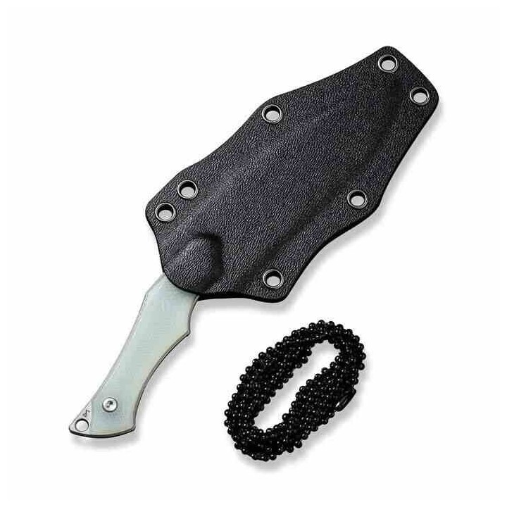 Couteau de Cou CIVIVI Vaquita II Jade Lame Kukri Acier Nitro-V Manche G10 Etui Kydex CIVC047C2 - Livraison Gratuite