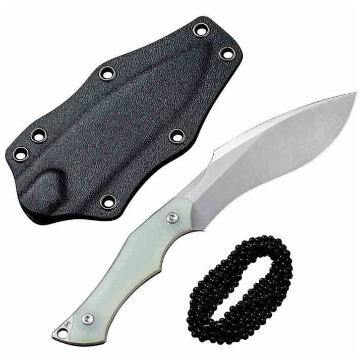 Couteau de Cou CIVIVI Vaquita II Jade Lame Kukri Acier Nitro-V Manche G10 Etui Kydex CIVC047C2 - Livraison Gratuite