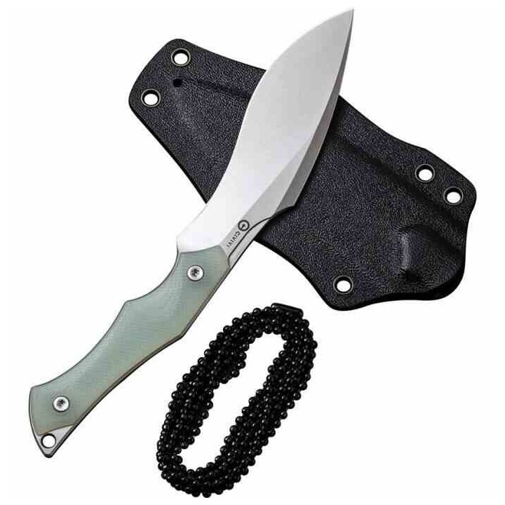 Couteau de Cou CIVIVI Vaquita II Jade Lame Kukri Acier Nitro-V Manche G10 Etui Kydex CIVC047C2 - Livraison Gratuite