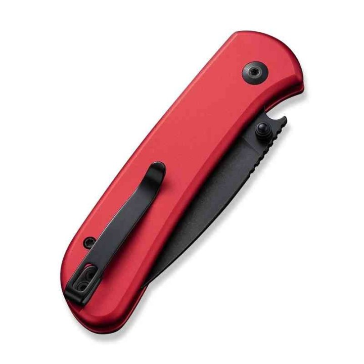 Couteau CIVIVI Qubit Red Manche Aluminum Lame Acier 14C28N IKBS Clip Button Lock CIVC22030E2 - Livraison Gratuite