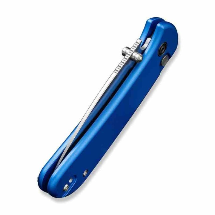 Couteau CIVIVI Qubit Blue Manche Aluminum Lame Acier 14C28N IKBS Clip Button Lock CIVC22030E3 - Livraison Gratuite