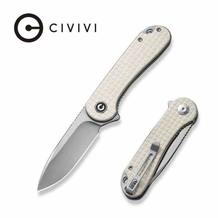 Couteau CIVIVI Elementum Ivory Lame Acier D2 Manche G10 IKBS Linerlock Clip CIVC907A3 - Livraison Gratuite