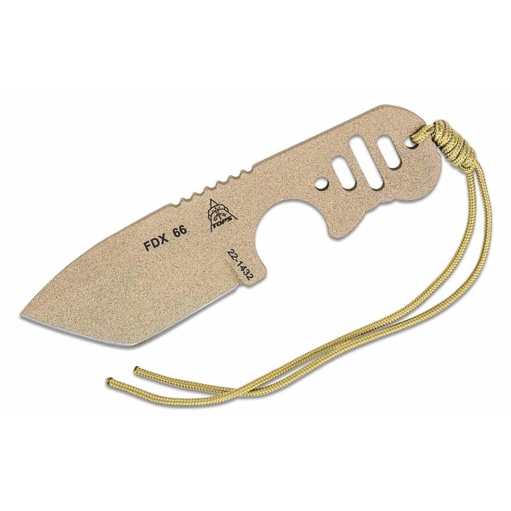 Couteau TOPS FDX 66 Lame Tanto Acier Carbone 1095 Etui Cuir Made In USA TPFDX66 - Livraison Gratuite