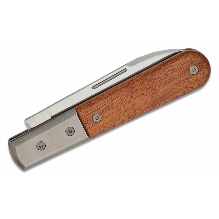 Couteau LionSteel Barlow Roundhead Santos Lame Acier M390 Manche Bois/Titane Slipjoint Italy LSTCK0111ST - Livraison Gratuite