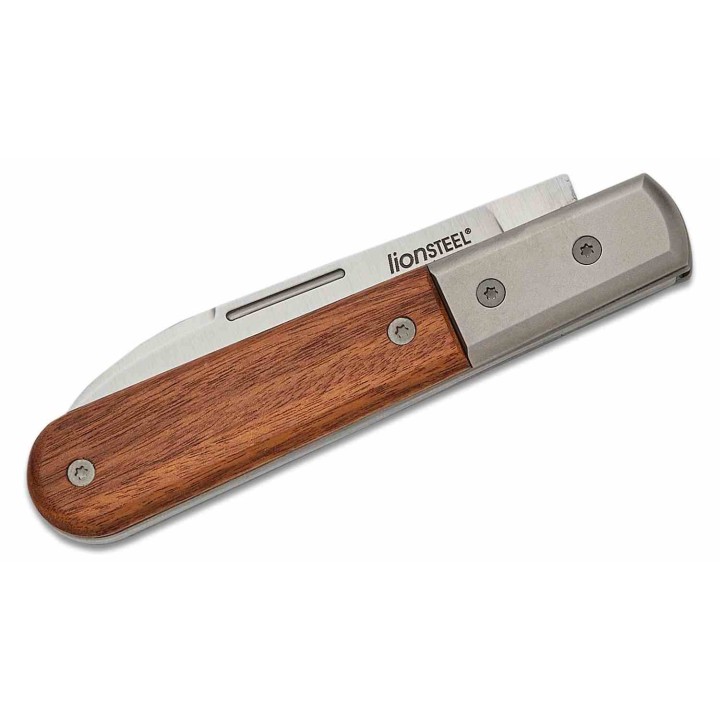 Couteau LionSteel Barlow Roundhead Santos Lame Acier M390 Manche Bois/Titane Slipjoint Italy LSTCK0111ST - Livraison Gratuite
