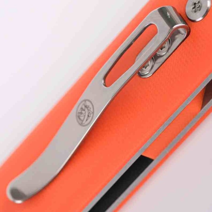 Couteau Vosteed Corgi Pup Trek Lock Orange Manche G10 Lame Acier 14C28N Satin IKBS Clip VOSA0719 - Livraison Gratuite