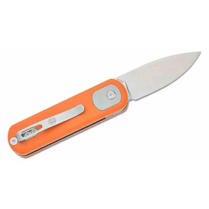 Couteau Vosteed Corgi Pup Trek Lock Orange Manche G10 Lame Acier 14C28N Satin IKBS Clip VOSA0719 - Livraison Gratuite