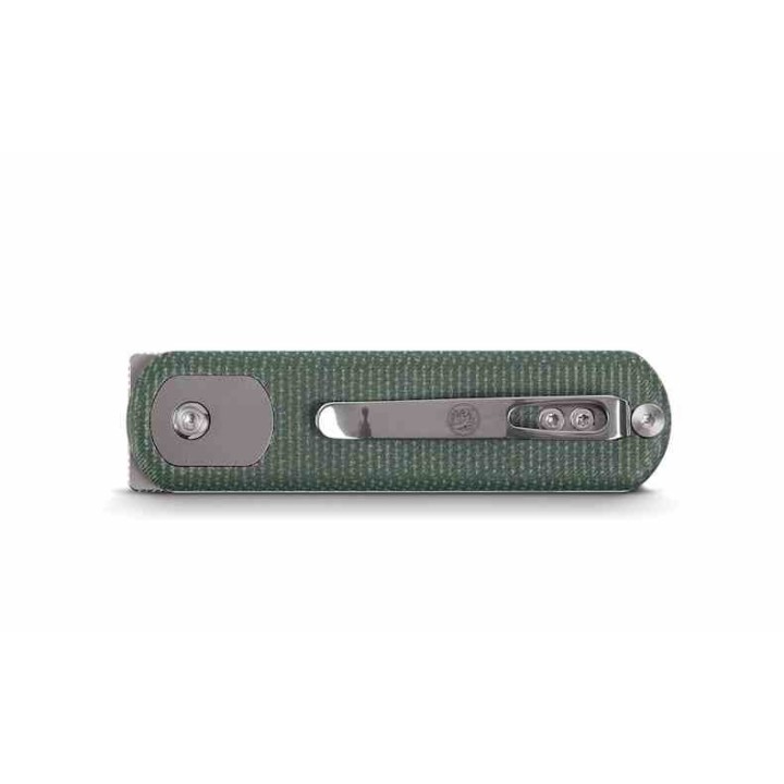 Couteau Vosteed Corgi Pup Trek Lock Green Manche Micarta Lame Acier 14C28N Stonewash IKBS Clip VOSA0720 - Livraison Gratuite