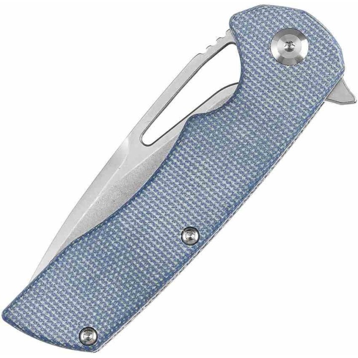 Couteau Kansept Kryo Blue Lame Acier 12C28N SW Drop Point Manche Micarta IKBS Linerlock Clip KT1001M3 - Livraison Gratuite