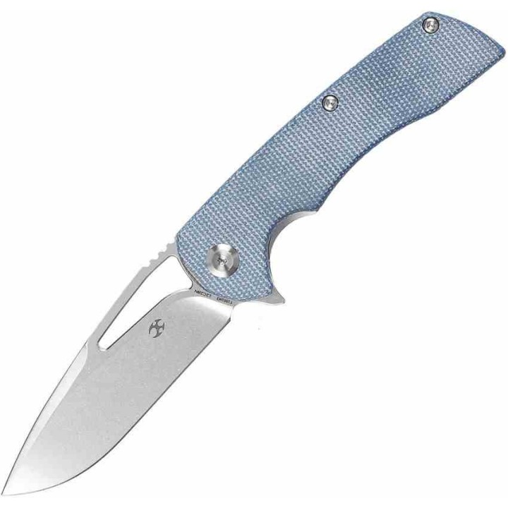Couteau Kansept Kryo Blue Lame Acier 12C28N SW Drop Point Manche Micarta IKBS Linerlock Clip KT1001M3 - Livraison Gratuite