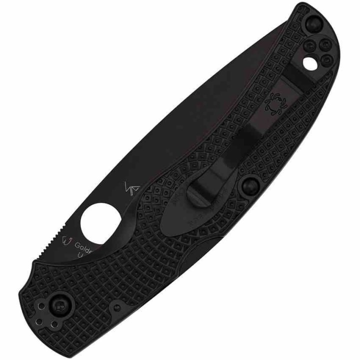 Couteau Spyderco Native Chief Lame Acier CTS-BD1N Combo Black Manche FRN Lockback USA SC244PSBBK - Livraison Gratuite