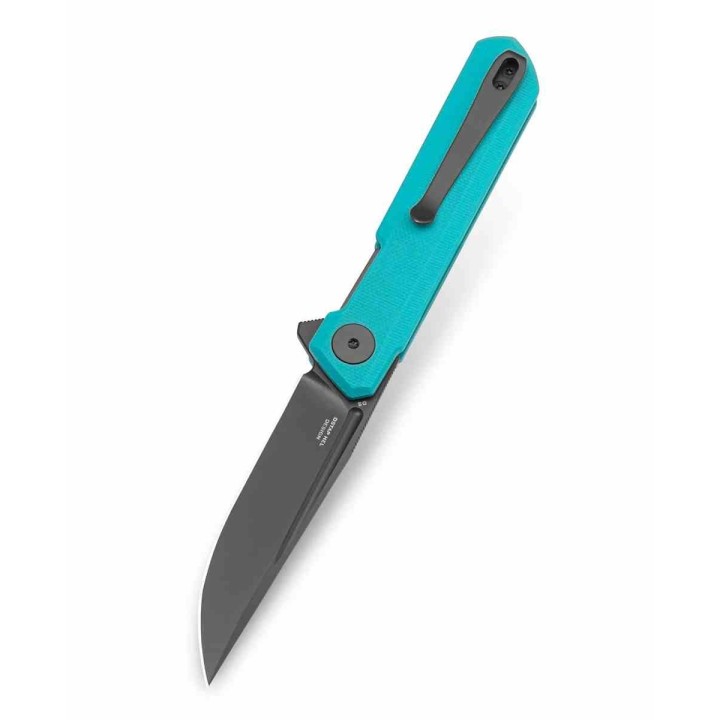 Couteau BESTECHMAN MINI DUNDEE Blue Lame Acier D2 Manche G10 Liner Lock Clip BTKMK03E - Livraison Gratuite