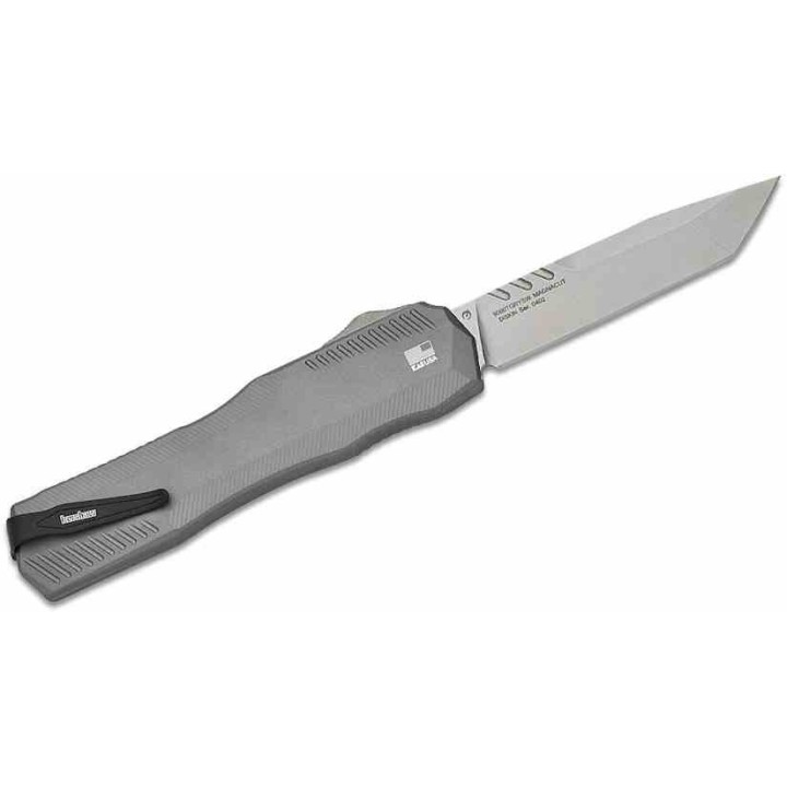 Couteau Kershaw Auto Livewire OTF Tanto Lame Acier CPM-MagnaCut Gray Manche Alu Clip USA KS9000TGRYSW - Livraison Gratuite