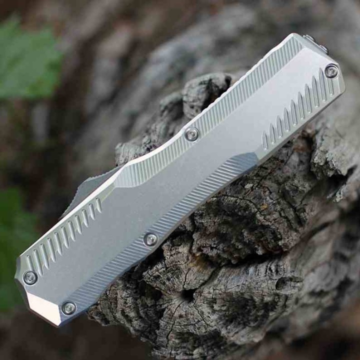 Couteau Kershaw Auto Livewire OTF Spear Point Lame Acier CPM-MagnaCut Raw Manche Alu Clip USA KS9000RAW - Livraison Gratuite