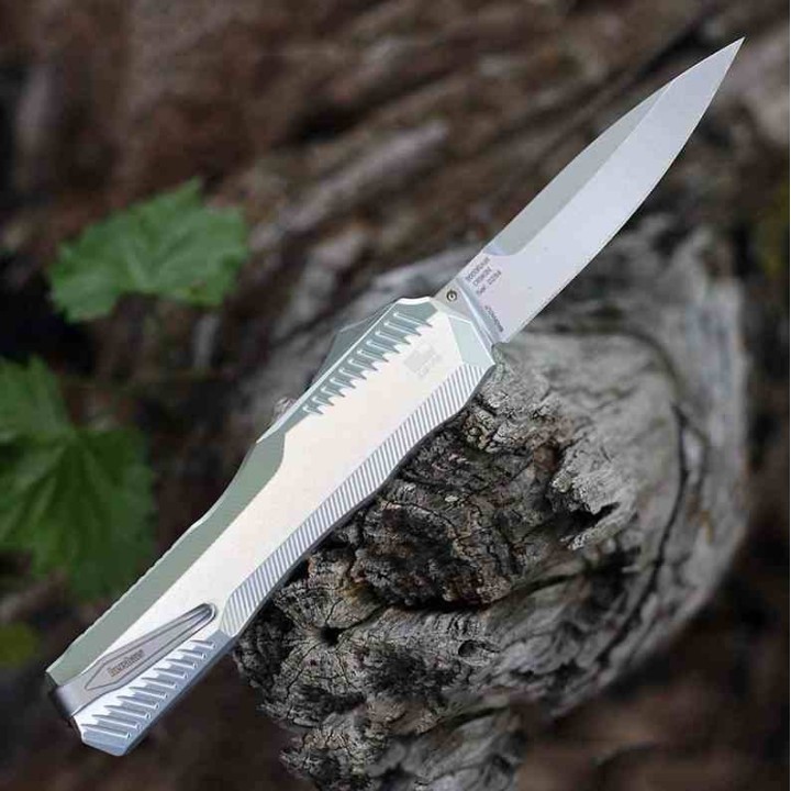 Couteau Kershaw Auto Livewire OTF Spear Point Lame Acier CPM-MagnaCut Raw Manche Alu Clip USA KS9000RAW - Livraison Gratuite