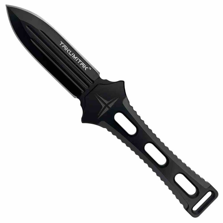 Couteau Dague Takumitak Hidden Anger Black Lame Acier D2 Double Tranchant Manche G10 Etui Kydex TKF205BK - Livraison Gratuite