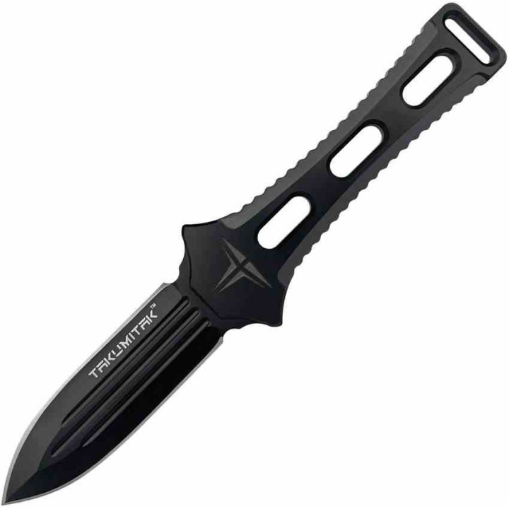 Couteau Dague Takumitak Hidden Anger Black Lame Acier D2 Double Tranchant Manche G10 Etui Kydex TKF205BK - Livraison Gratuite