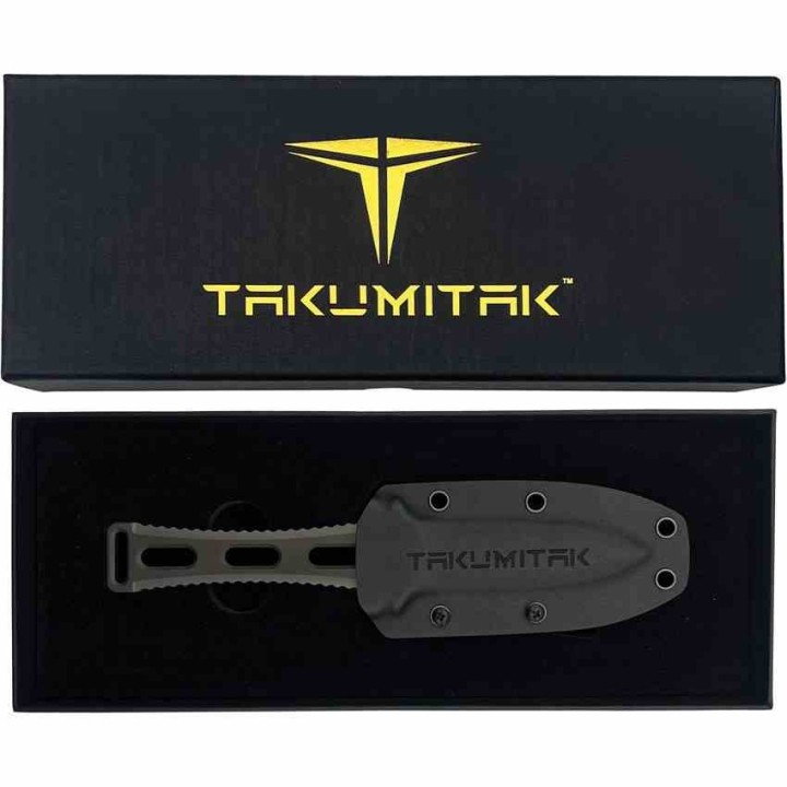 Couteau Dague Takumitak Hidden Anger Gray Lame Acier D2 Double Tranchant Manche G10 Etui Kydex TKF205GY - Livraison Gratuite