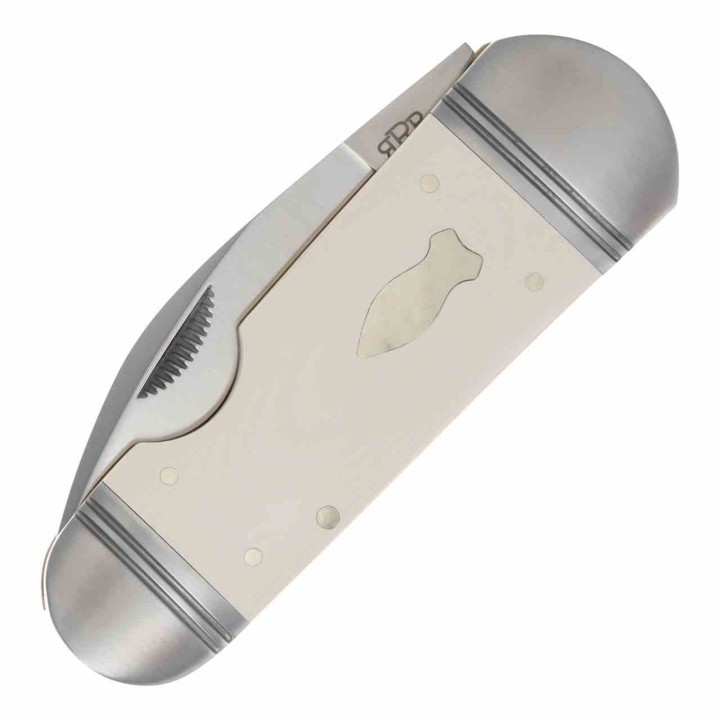 Couteau Rough Ryder Reserve Ghost Fish White Manche Micarta Lame Acier D2 Slip Joint Boite Collector RRR040 - Livraison Gratuite
