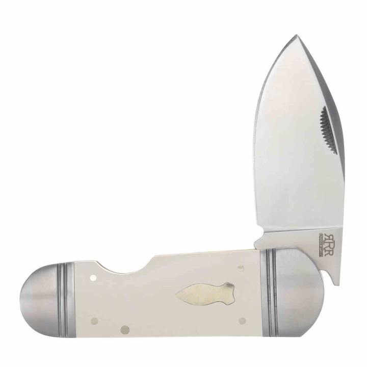 Couteau Rough Ryder Reserve Ghost Fish White Manche Micarta Lame Acier D2 Slip Joint Boite Collector RRR040 - Livraison Gratuite