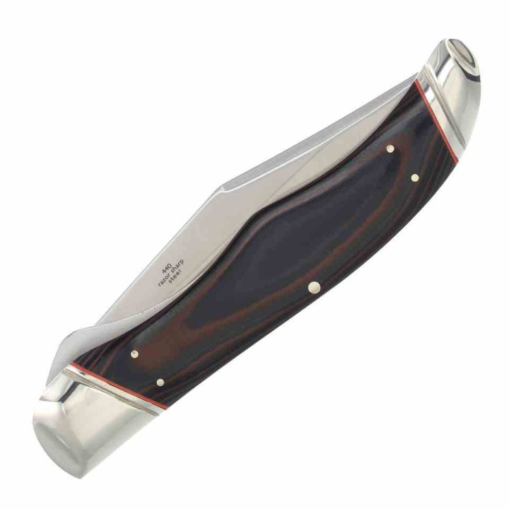 Couteau Rough Ryder Desert Fox Lame Acier 440 Manche Black/Orange G10 RR2307 - Livraison Gratuite