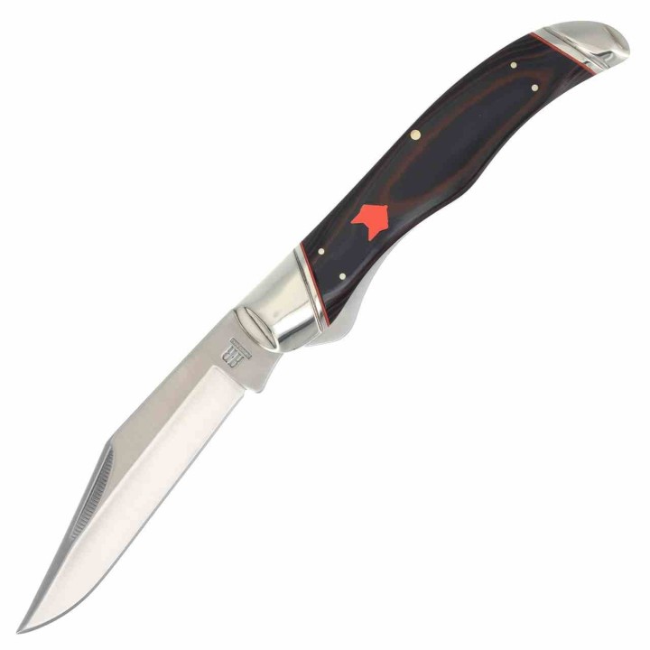 Couteau Rough Ryder Desert Fox Lame Acier 440 Manche Black/Orange G10 RR2307 - Livraison Gratuite