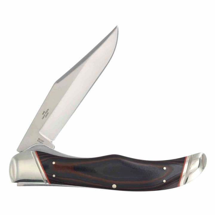 Couteau Rough Ryder Desert Fox Lame Acier 440 Manche Black/Orange G10 RR2307 - Livraison Gratuite