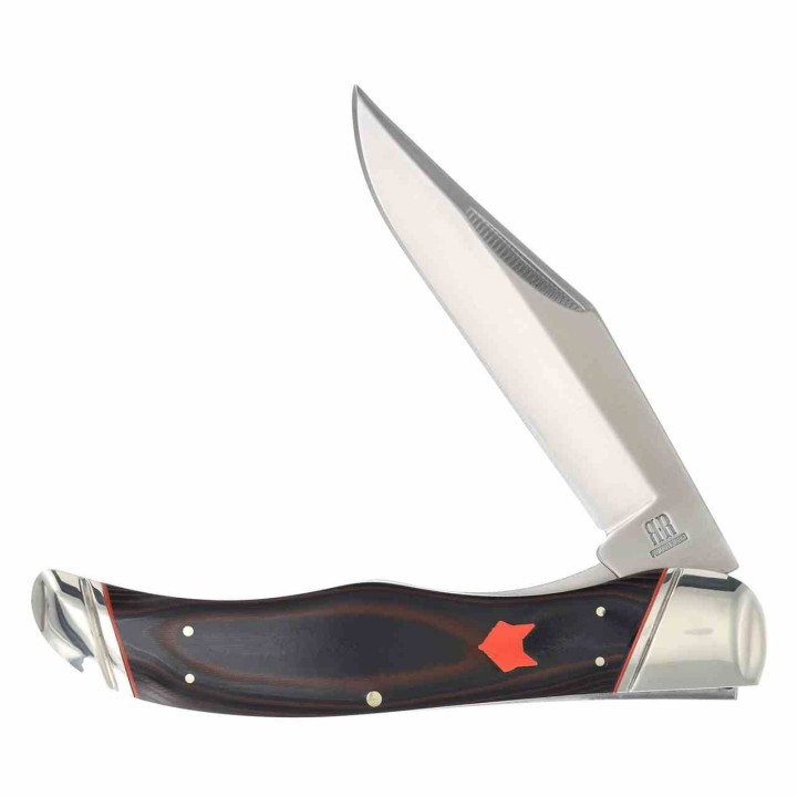 Couteau Rough Ryder Desert Fox Lame Acier 440 Manche Black/Orange G10 RR2307 - Livraison Gratuite