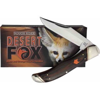 Couteau Rough Ryder Desert Fox Lame Acier 440 Manche Black/Orange G10 RR2307 - Livraison Gratuite