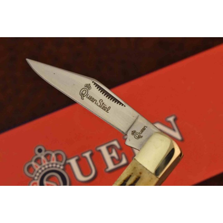Couteau Queen Half Whittler Winterbottom 2 Lames Acier 440C Manche OS Slip Joint QN47WB - Livraison Gratuite