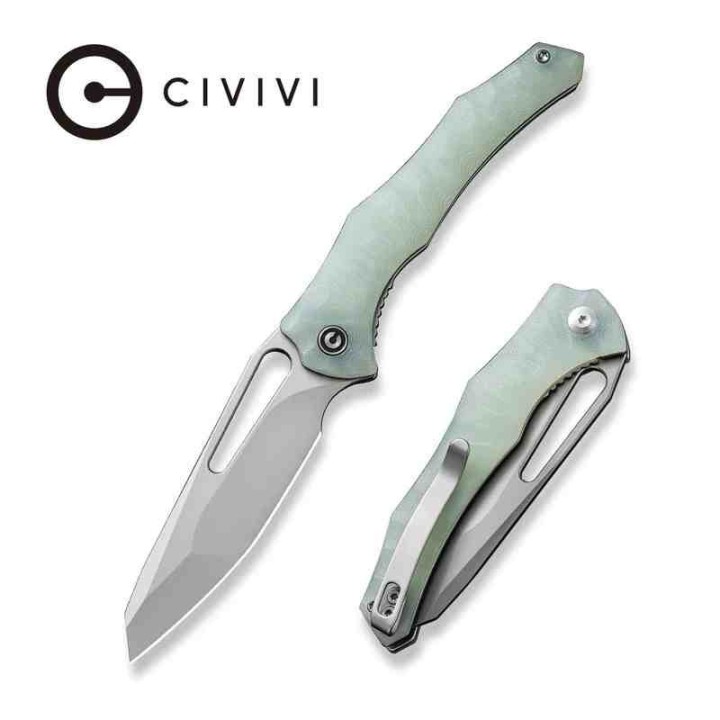 Couteau CIVIVI Spiny Dogfish Jade Lame Acier 14C28N Manche G10 IKBS Linerlock Clip CIVC220062 - Livraison Gratuite