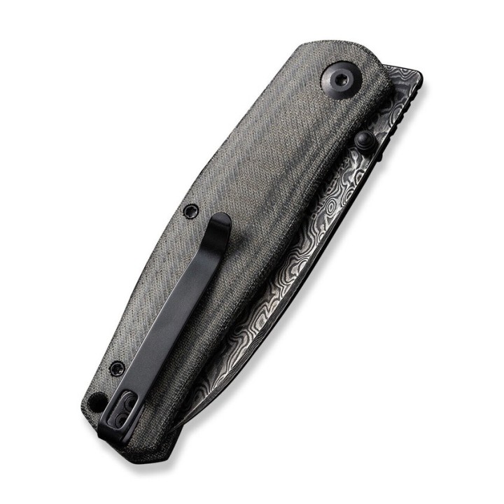 Couteau CIVIVI Sokoke Black Manche Micarta Lame Acier Damas IKBS Linerlock Clip CIVC22007DS1 - Livraison Gratuite